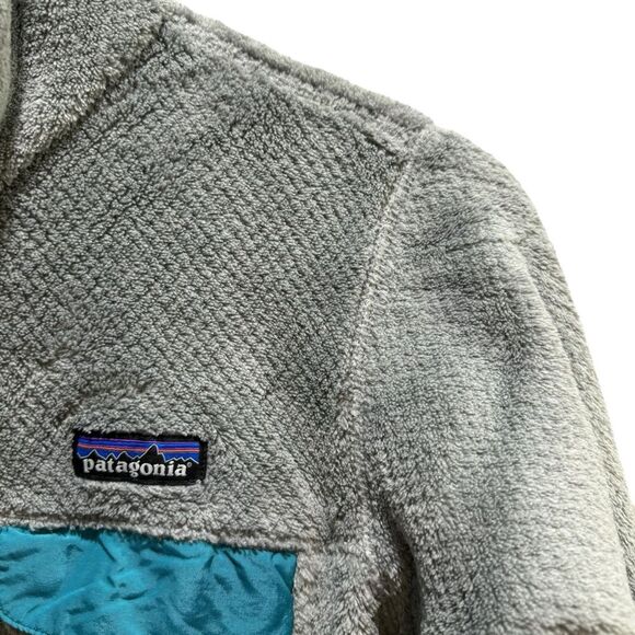 Patagonia Re-tool Snap T Pullover Fleece Gray Turquoise Small - Picture 9 of 11